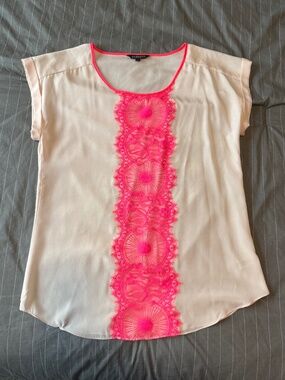 Express Pink shirt with lace